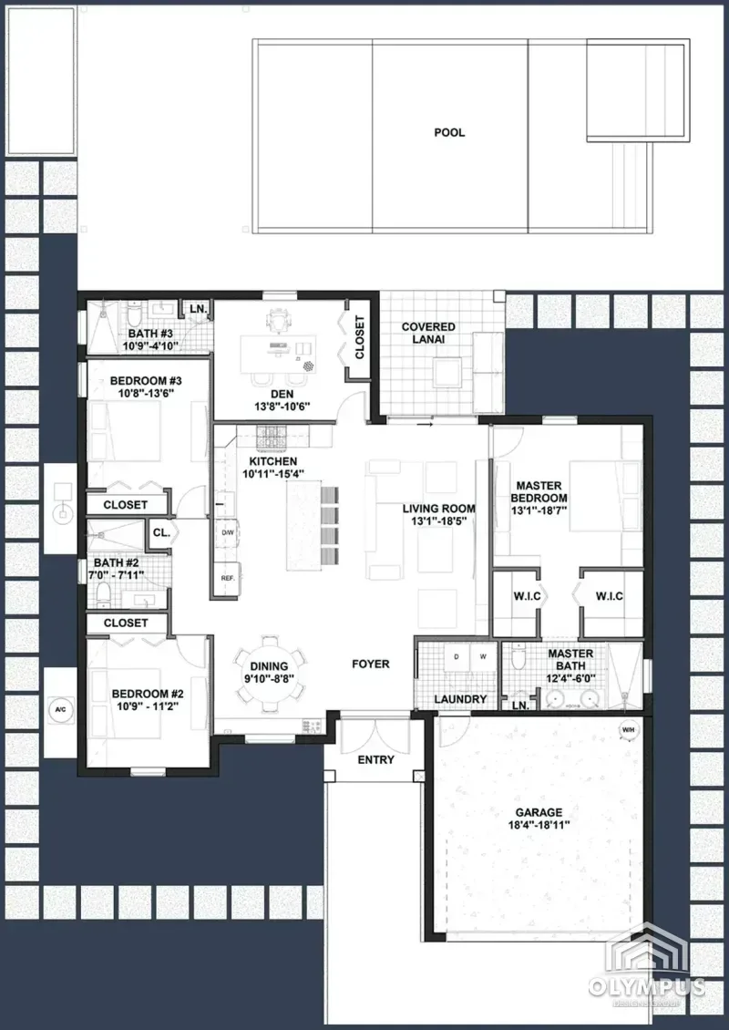 CRES M4 3-BATHS — Floor Plan (Original)